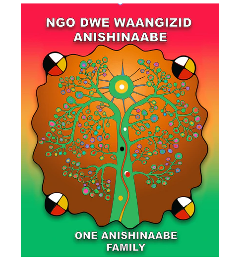 Ngo Dwe Waangizid Anishinaabe / One Anishinaabe Family Colouring Book