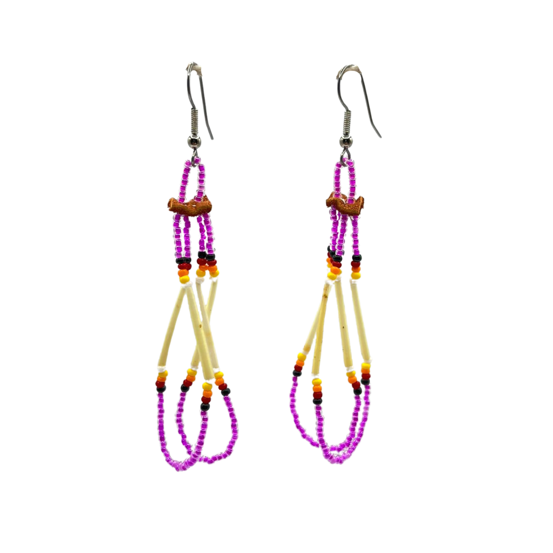 Beaded Porcupine Earrings