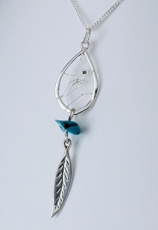 Necklace | Dreamcatcher and Silver Feather