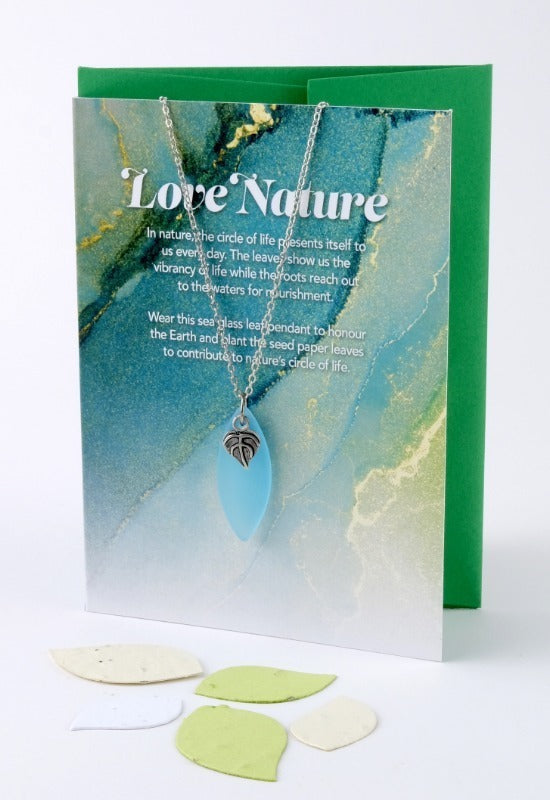 Greeting Cards with Sea Glass Necklace