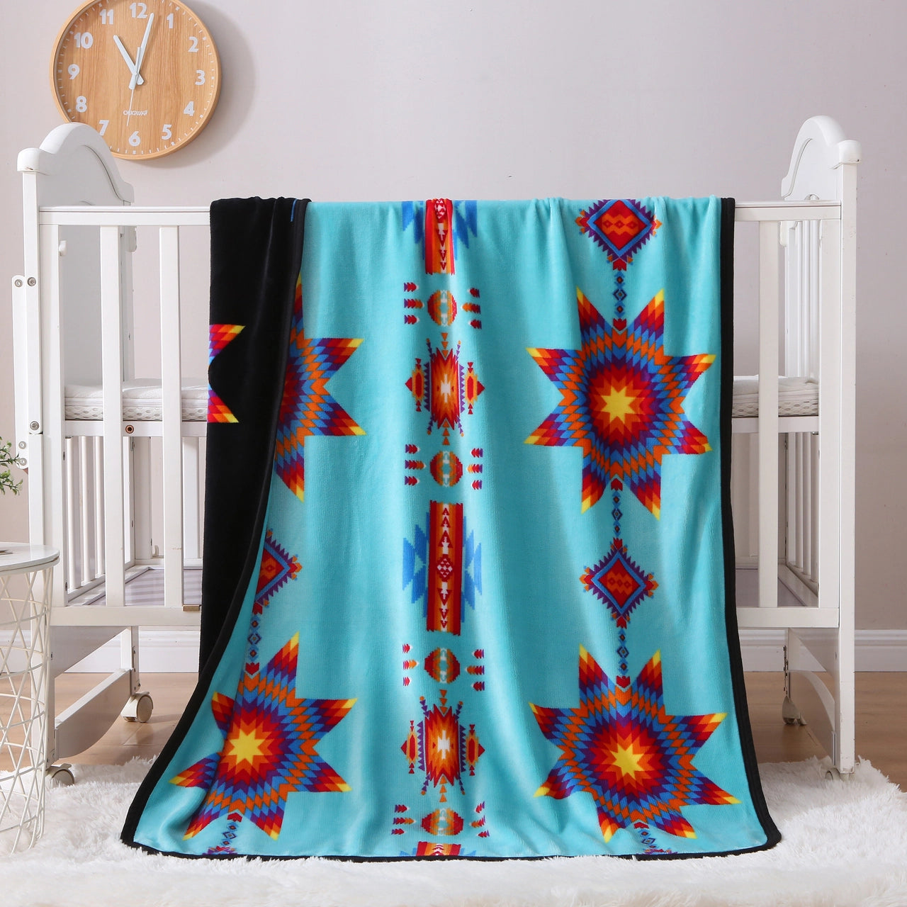 Reversible Starburst Print Baby Blankets