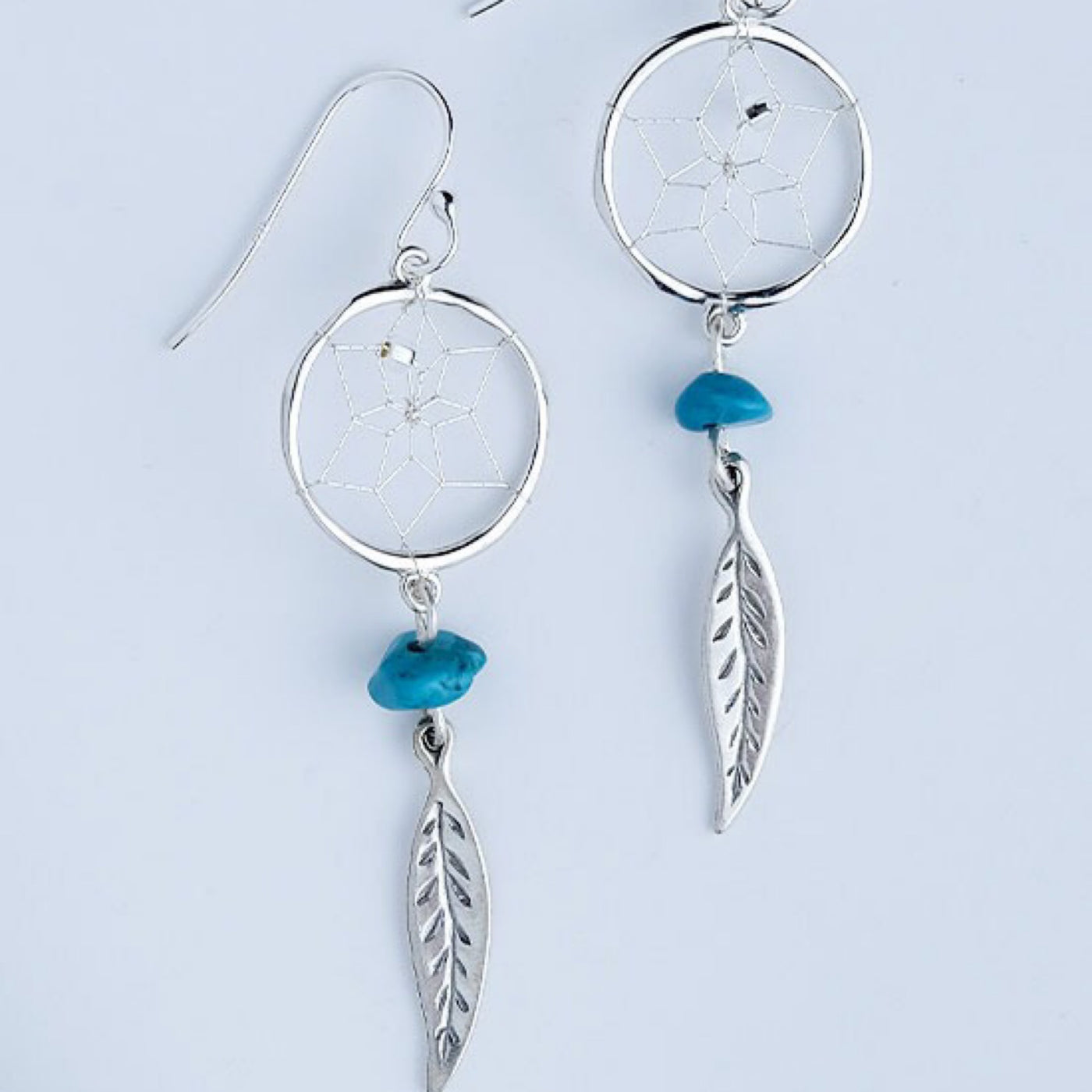 Earrings | Dreamcatcher and Silver Feather